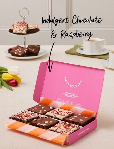 White Chocolate & Raspberry Topped Brownies & Indulgent Chocolate Letterbox Gift, from M&S